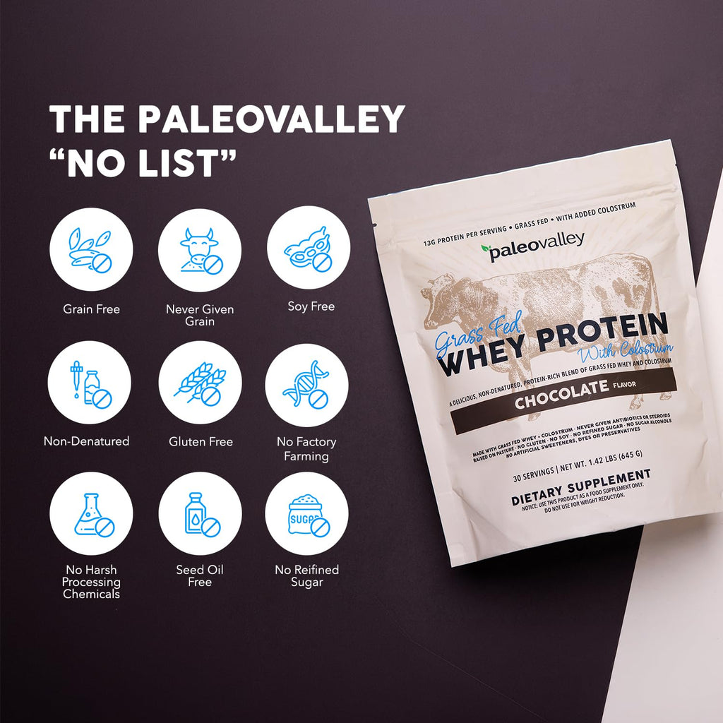 Paleovalley 100% Grassfed Whey Protein Powder with Colostrum