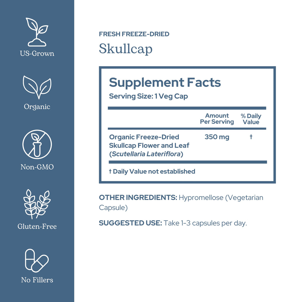 Eclectic Herb Skullcap Capsules Natural Sleep Support - 90 Capsules - image 2