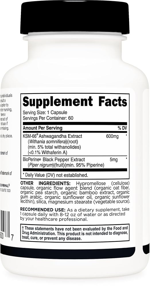 Primal KSM-66 Ashwagandha Complex 600mg - 60 Capsules - image 4