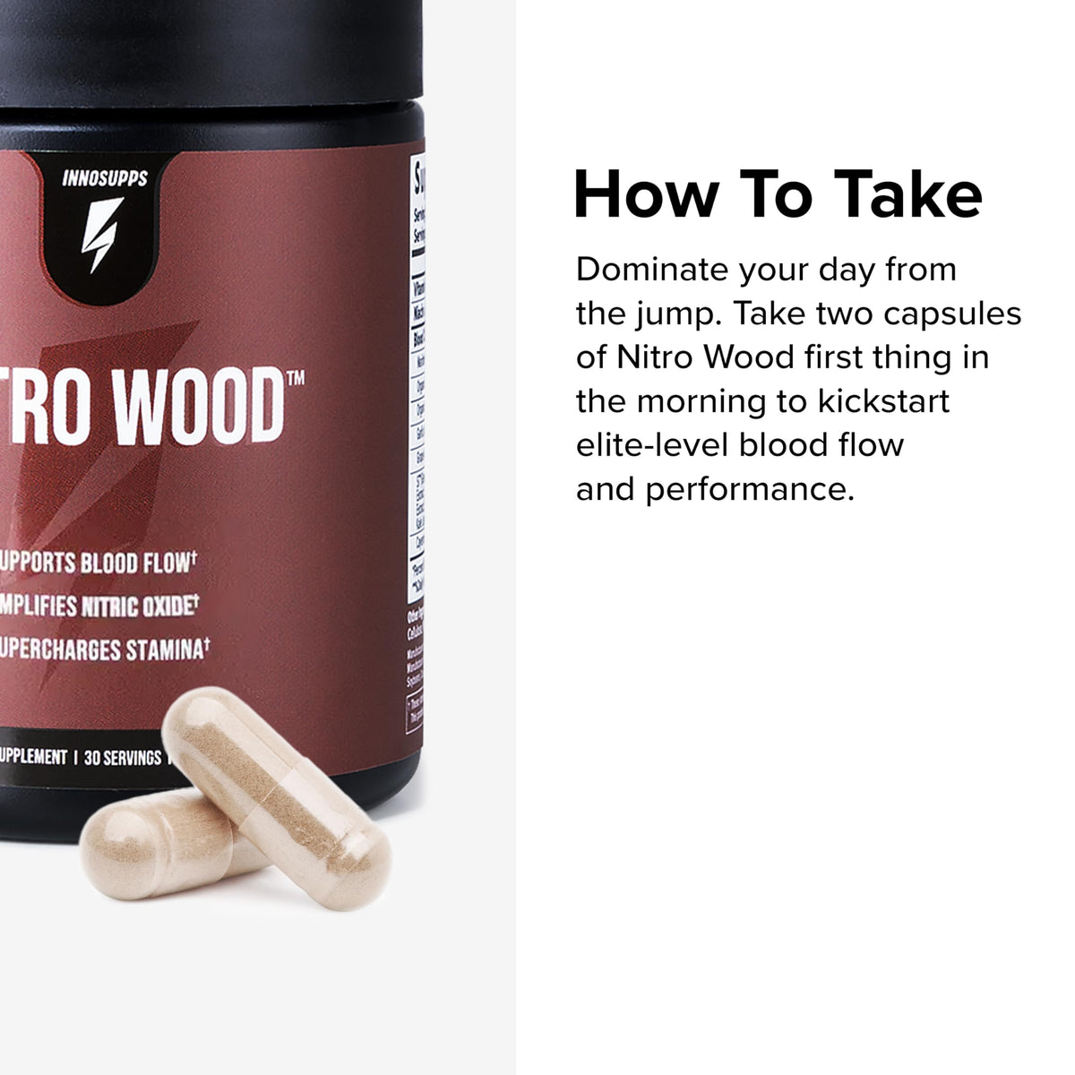 InnoSupps Nitro Wood - Nitric Oxide Booster for Men - Supports Blood
