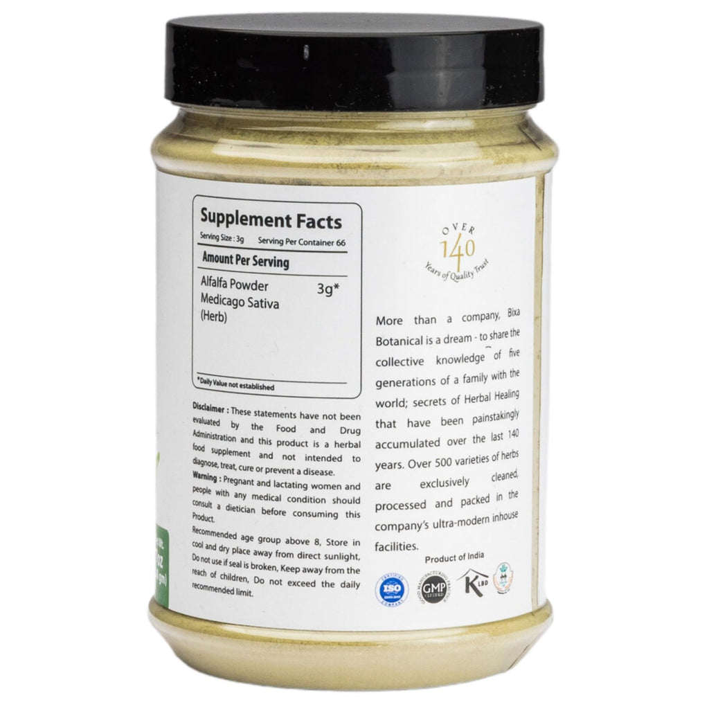 bixa BOTANICAL Alfalfa Powder Superfood - 7 Oz - image 2