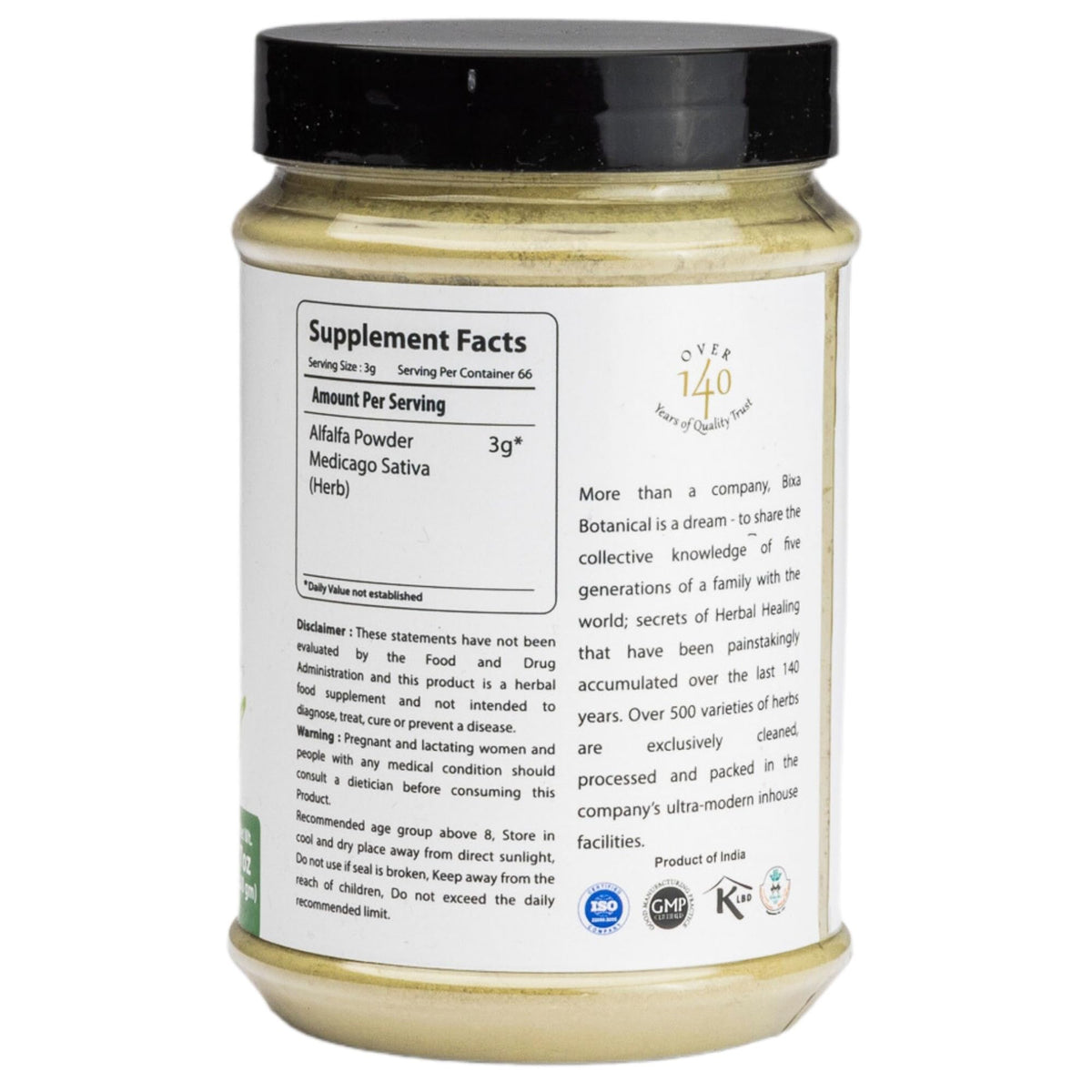 bixa BOTANICAL Alfalfa Powder Superfood - 7 Oz - image 2