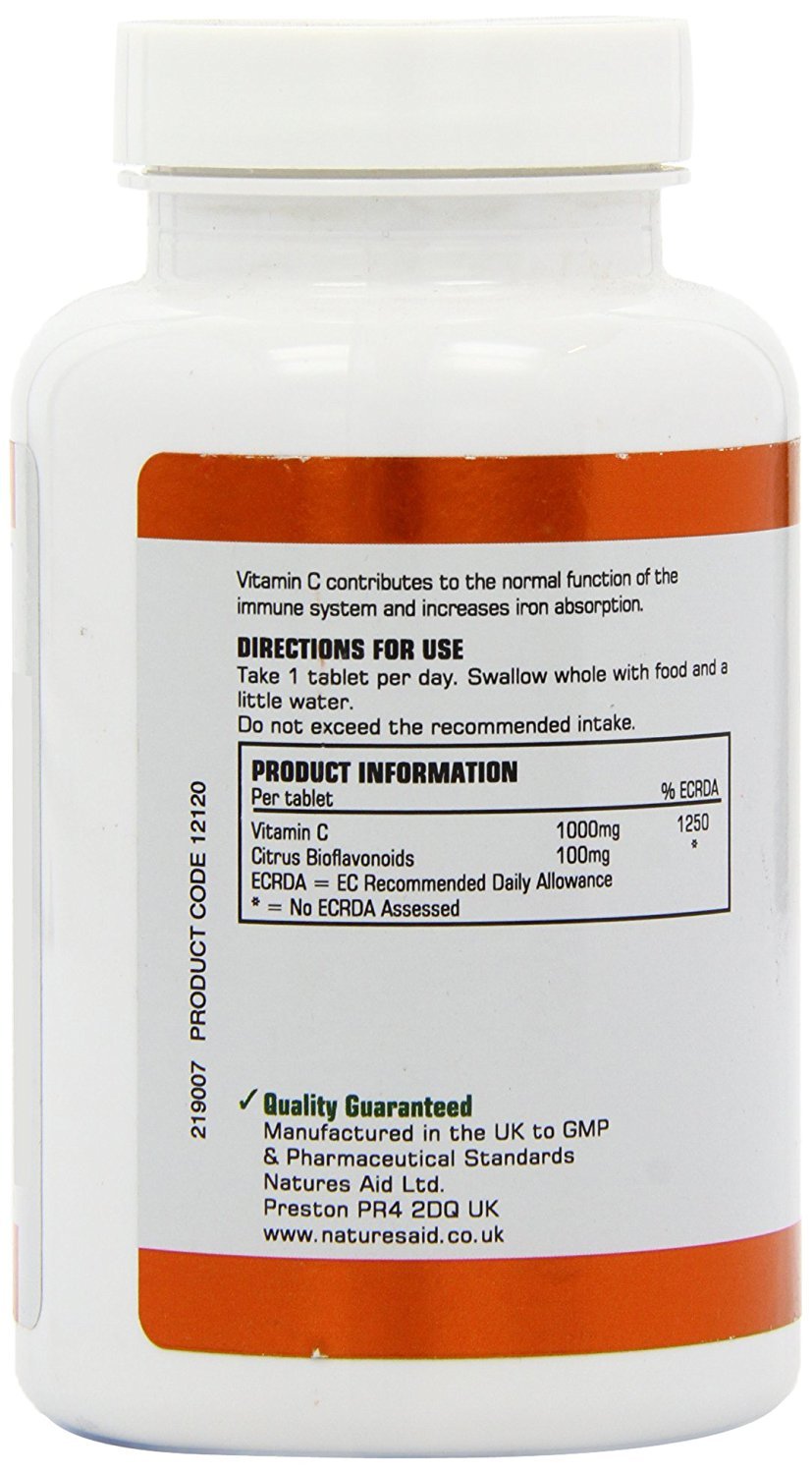 Natures Aid Vitamin C 1000mg Time Release with Citrus Bioflavonoids - image 3