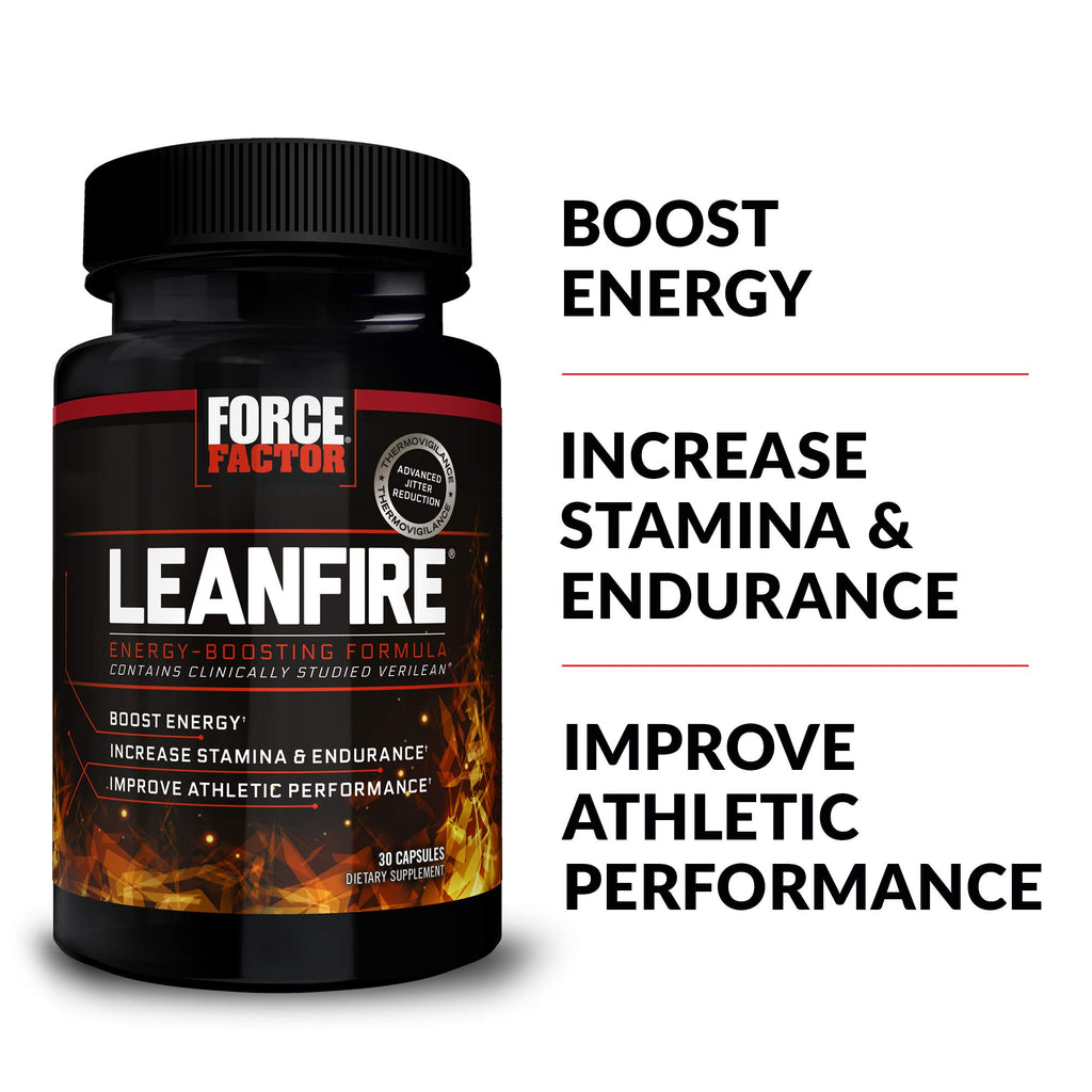 Force Factor LeanFire Pre Workout Energy Pills with Green Tea Extract and Caffeine