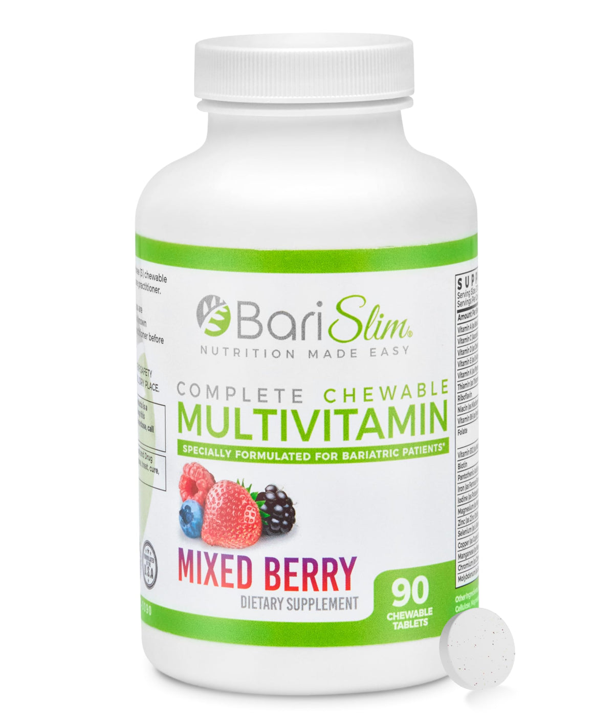 BariSlim Complete Chewable Bariatric Multivitamin Tablets - Bariatric