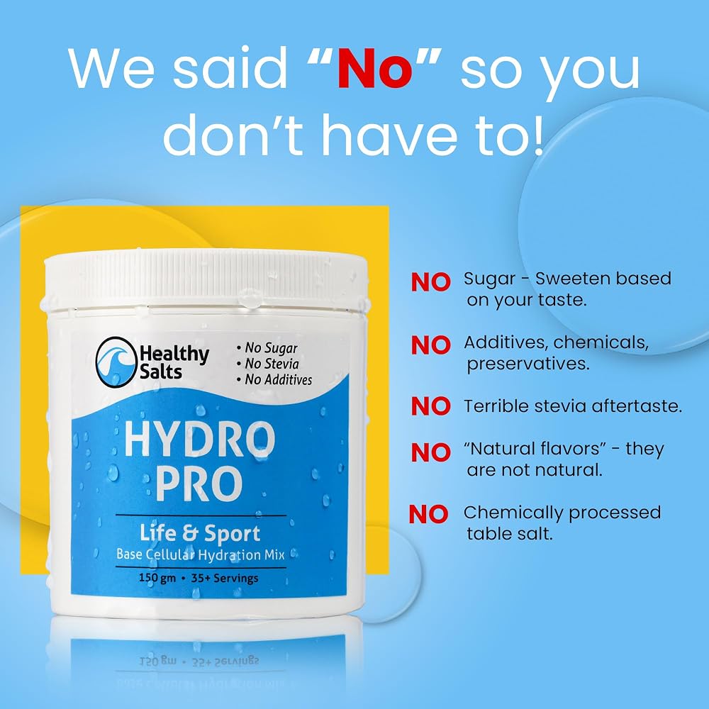 Healthy Salts HYDROPRO Electrolytes Powder Sugar Free - 35 Servings - image 4