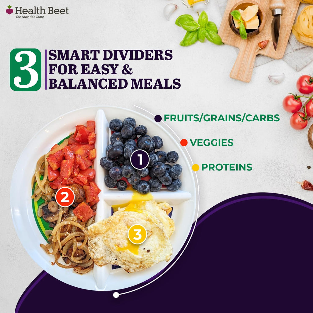 Health Beet 10" Diabetic Portion Control Plate - 1 Pack - image 6