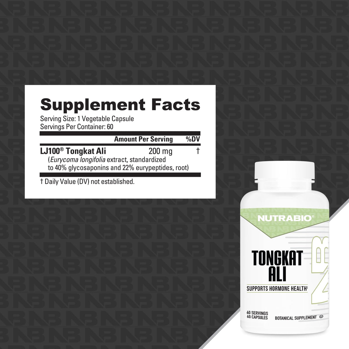 NutraBio Tongkat Ali Longjack 200mg - 60 Capsules - image 3