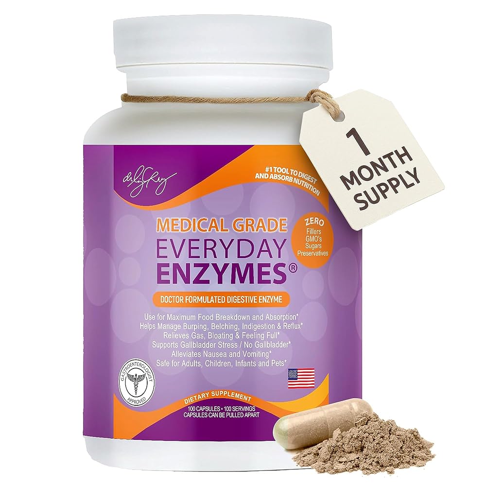 Dr. Liz Cruz Everyday Enzymes Digestion Supplement - 100 Vegetarian Capsules