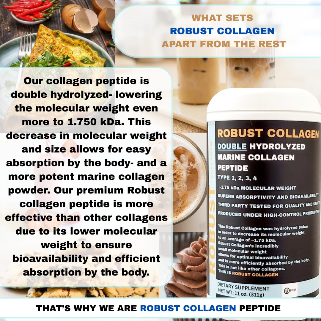 Generic Robust Collagen Double Hydrolyzed Marine Collagen Peptide - 11 oz - image 6