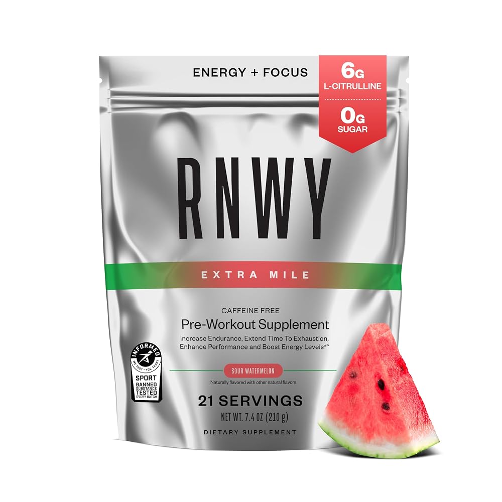 RNWY Extra Mile Caffeine Free Pre-Workout Powder - 21 Servings
