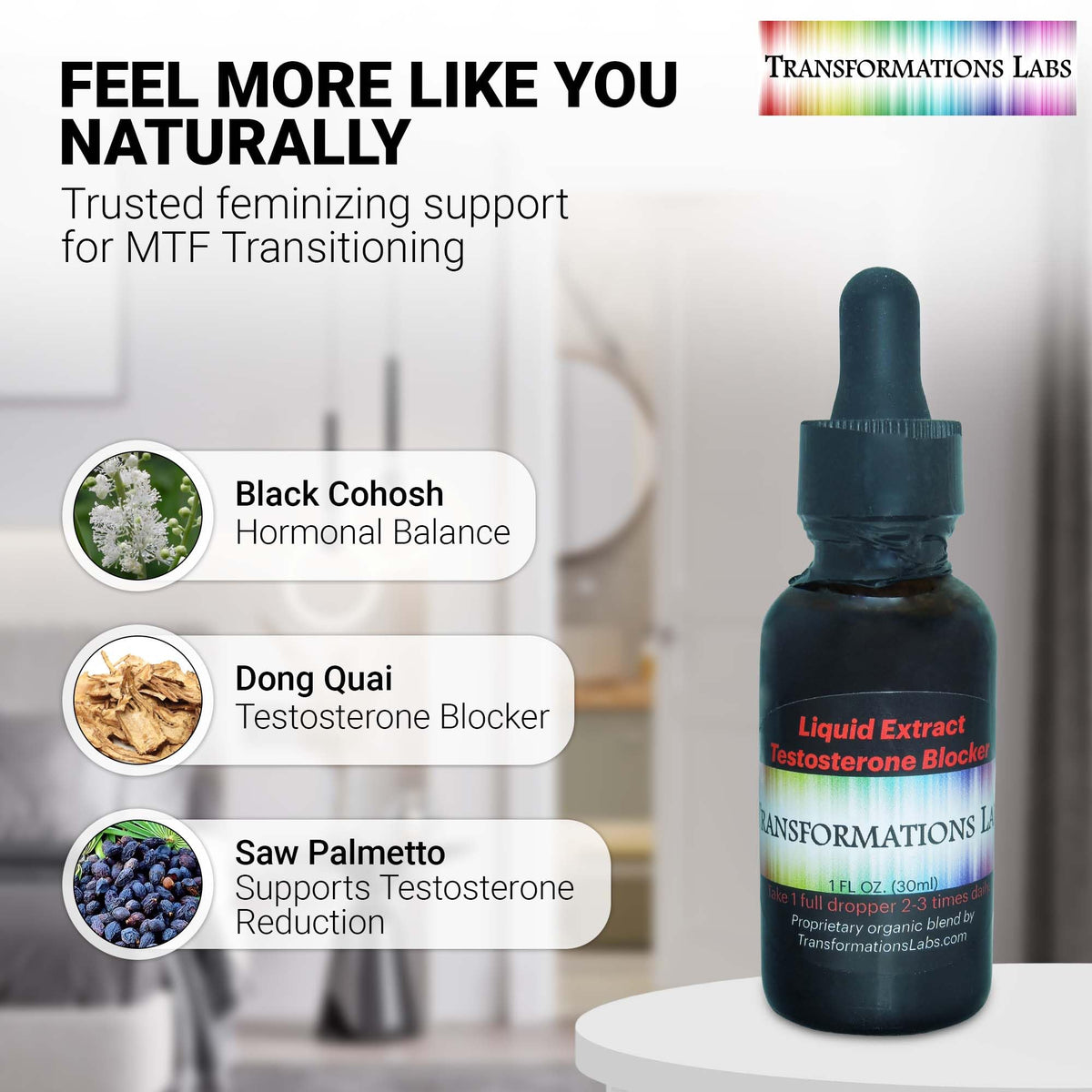 Transformations Labs MTF E-Booster & T-Blocker Liquid Extracts - 2 Fl Oz - image 3