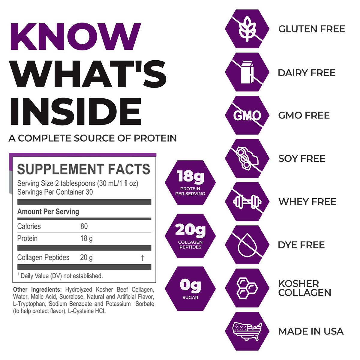 PreProtein 18 Liquid Hydrolyzed Collagen Peptides