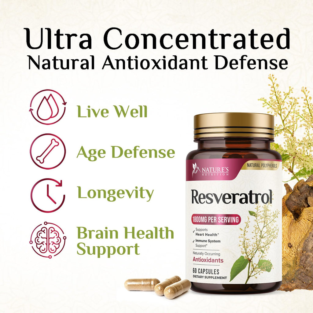 Nature's Nutrition Resveratrol Complex 1800 mg - 3x Strength