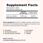 EZ Melts Biotin 5,000 mcg Hair, Skin & Nail Support - 90 Tablets - image 3