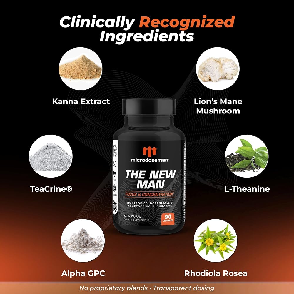 microdoseman Brain Supplement for Memory and Focus - 90 Capsules - image 4