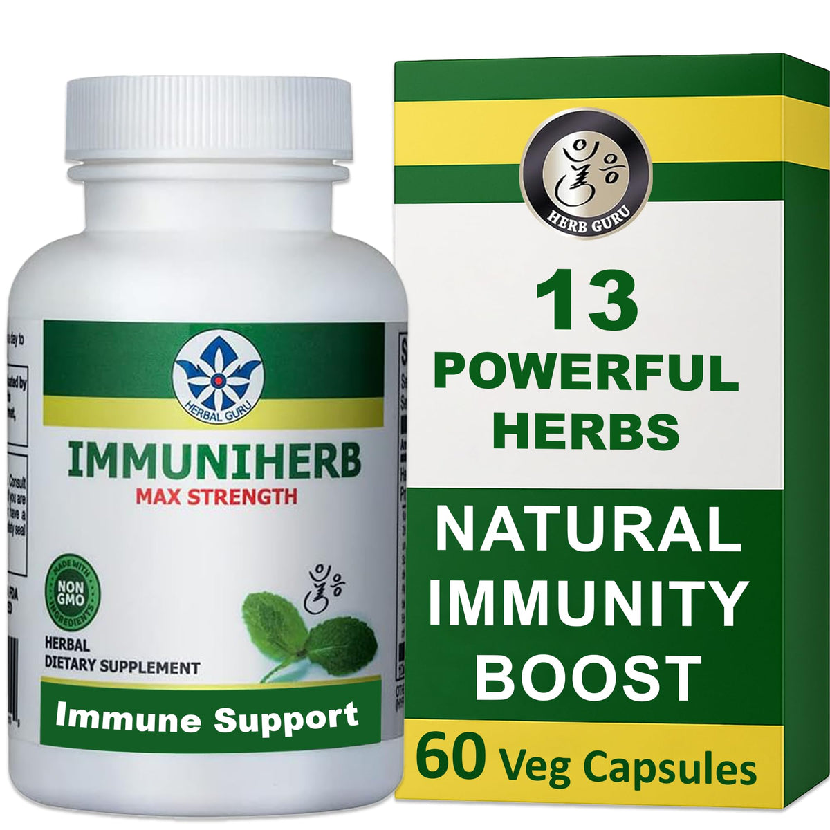 Herb Guru Immuniherb Immune Support Supplement - 60 Vegetarian Capsules