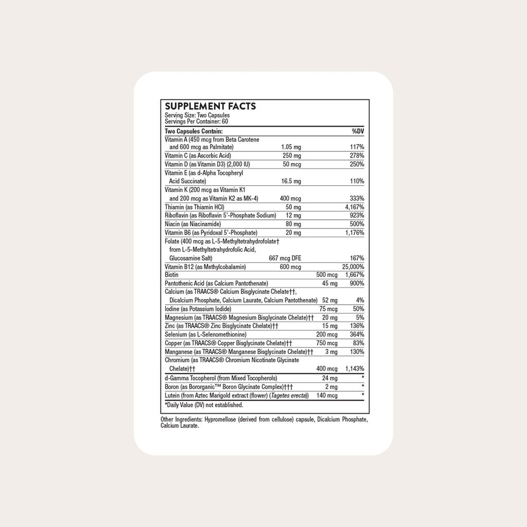 THORNE Basic Nutrients 2/Day, Vitamin & Mineral Formula