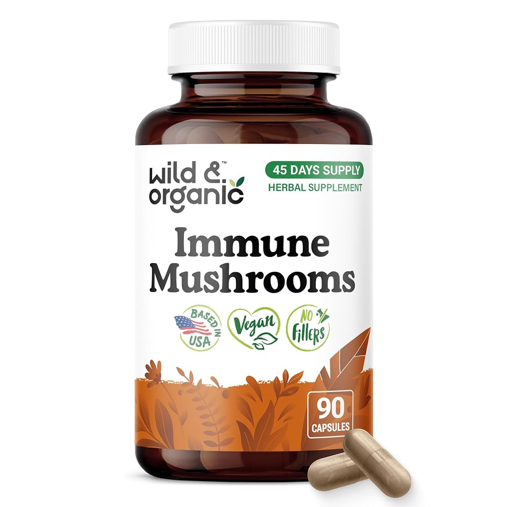 Wild & Organic Immune Mushroom Blend Capsules - 8 Mushroom Complex