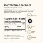 Solgar Taurine 500 mg - 250 Vegetable Capsules - image 2