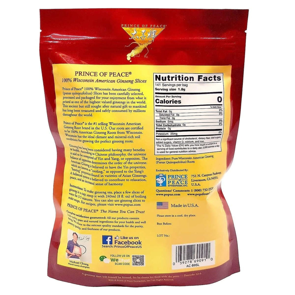 Prince Of Peace Pure Ginseng Slices 100% Wisconsin American - 255g - image 2