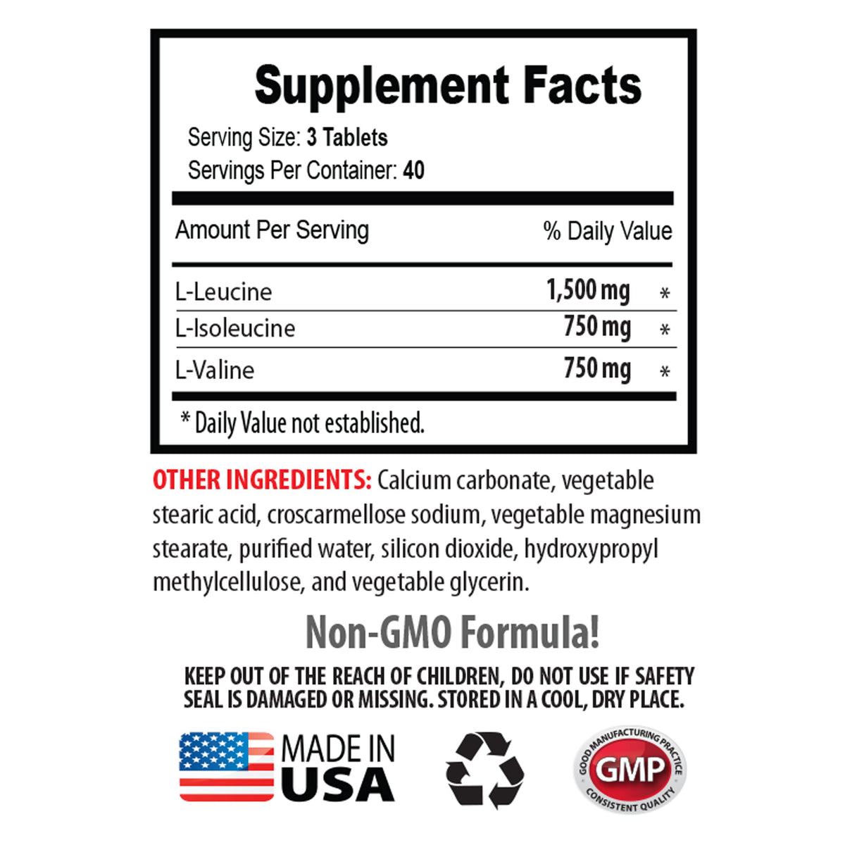Sport Supplements BCAA 3000MG Branched Chain Amino Acids - 240 Tablets - image 5