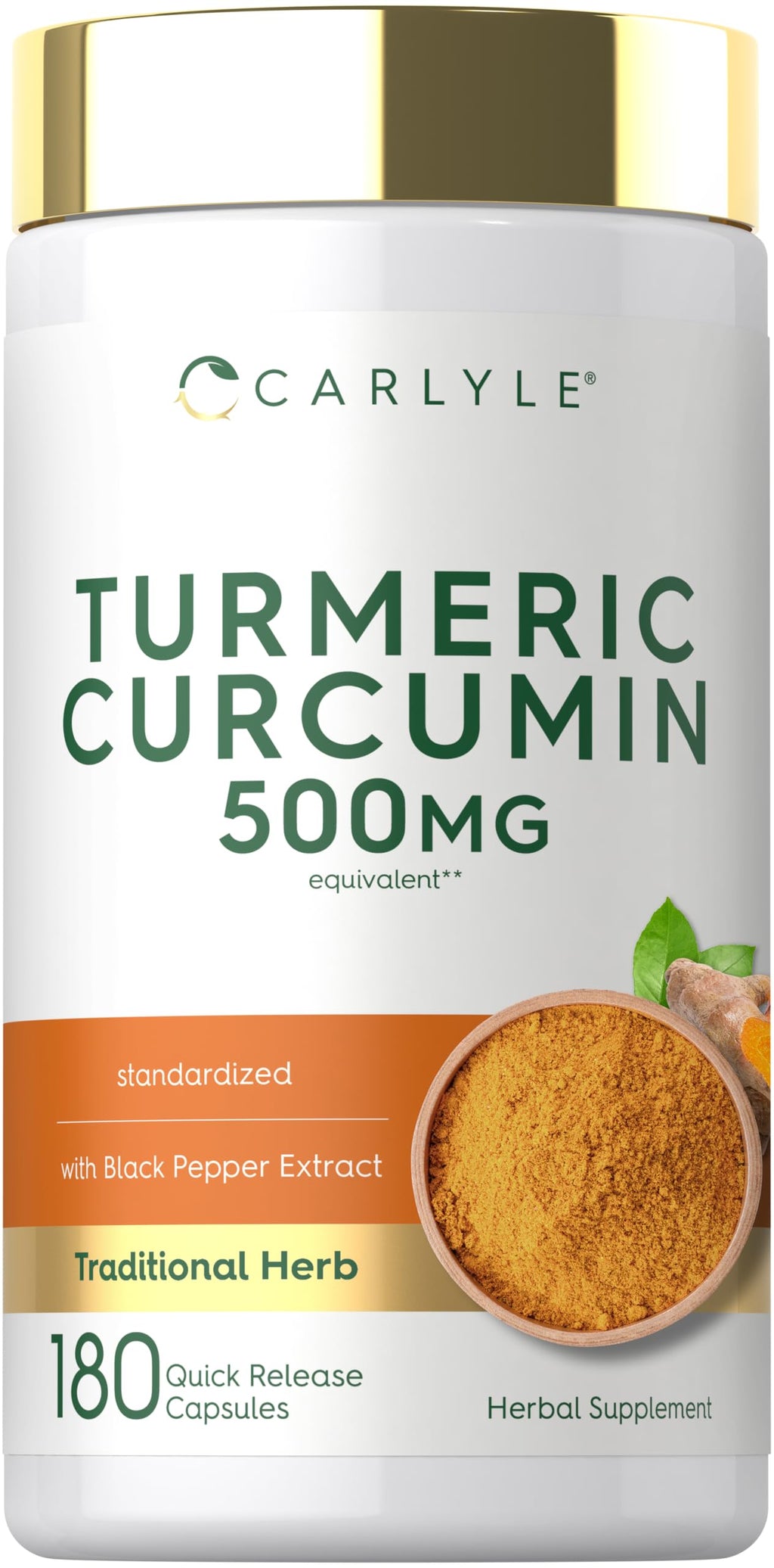 Carlyle Turmeric Curcumin Supplement - 180 Capsules