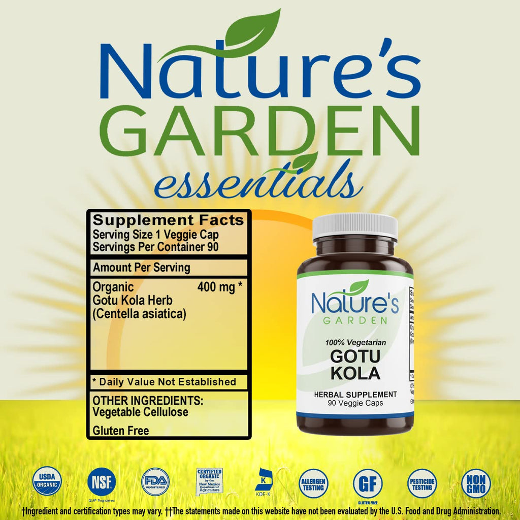 Nature's Garden Essentials Gotu Kola 400mg - 90 Vegetarian Capsules - image 2