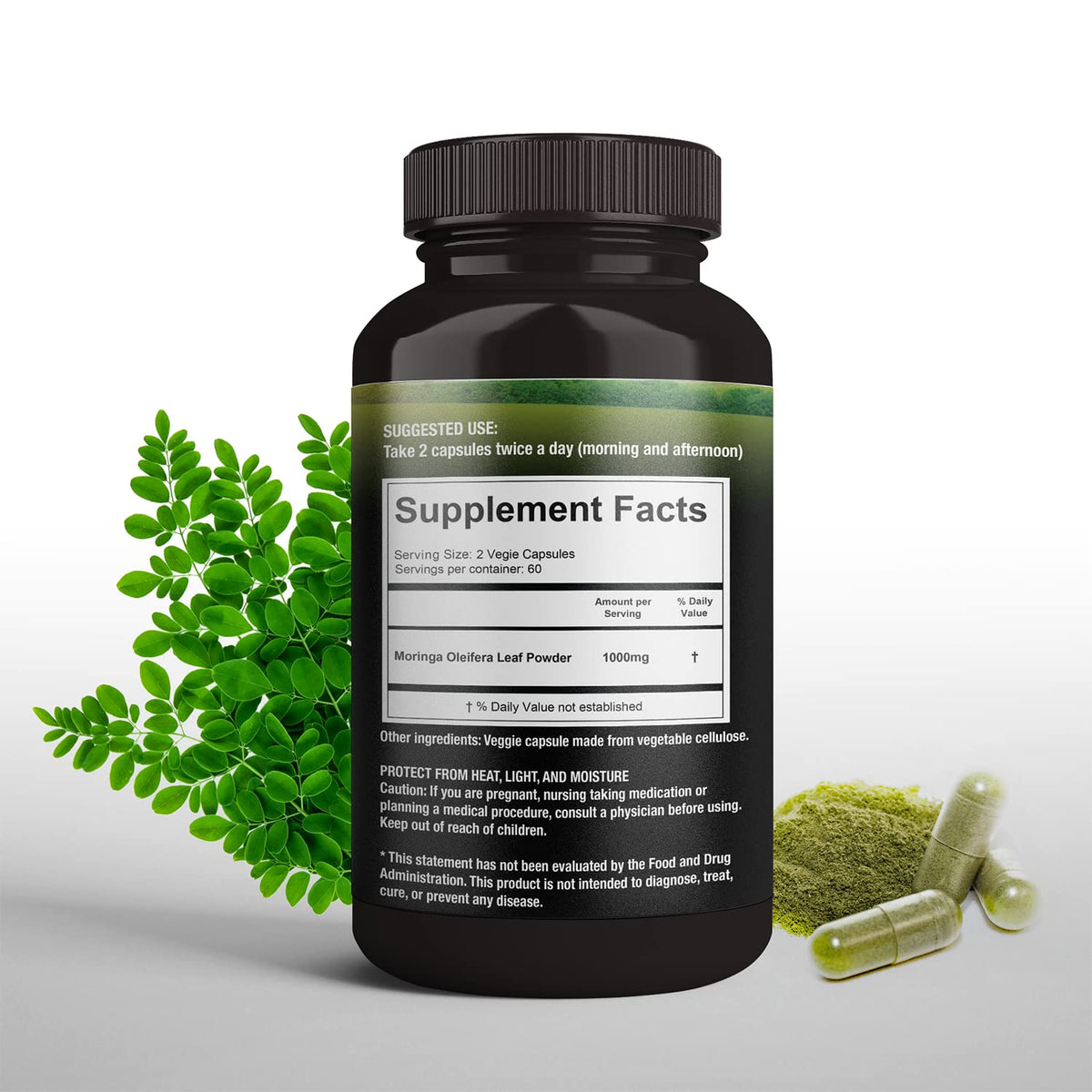 SUPREME HERBALS Moringa Leaf Powder Capsules Organic - 120 Capsules - image 4