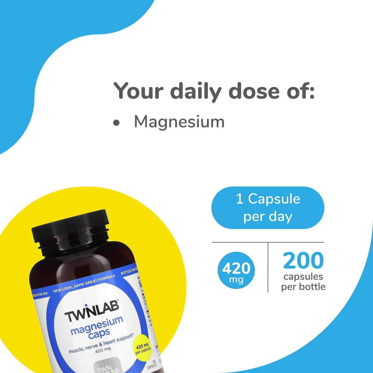 Twinlab Magnesium Caps 420 mg - 400 Count (2 Pack) - image 3