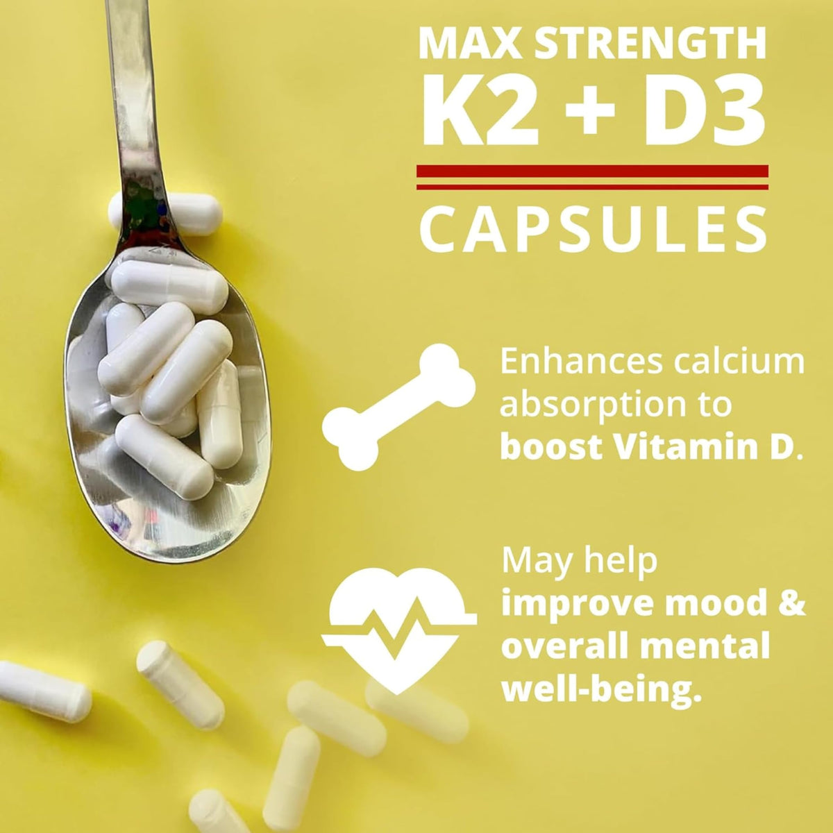 Dr. Boz Vitamin K2+D3 Capsules with BioPerine - 66 Count - image 2