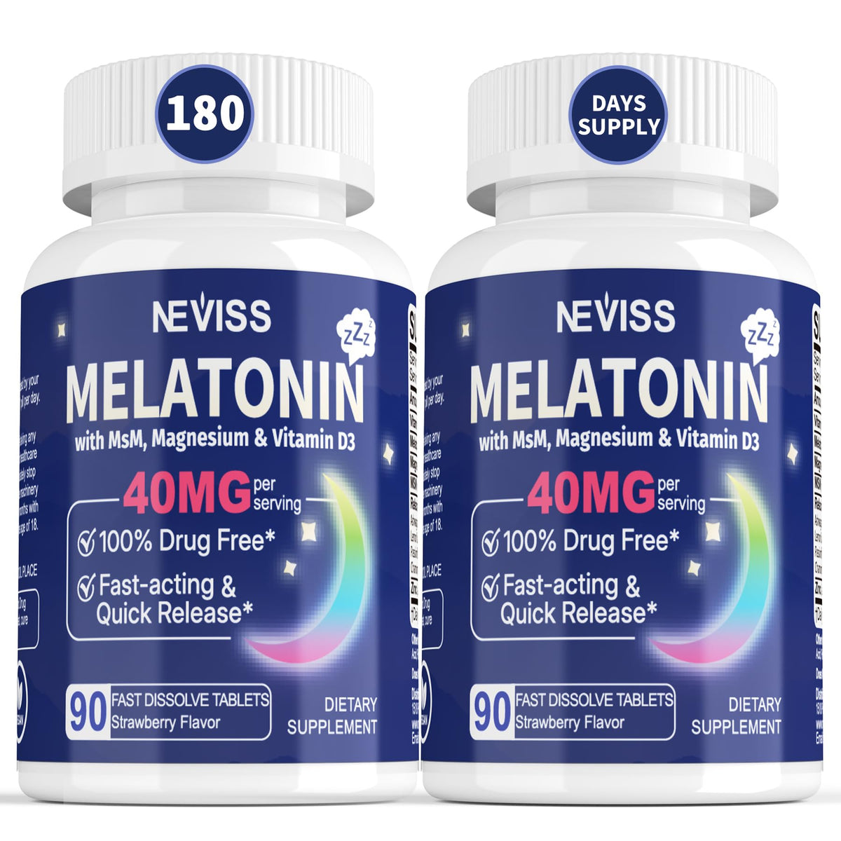 NEVISS Melatonin 50 mg for Adults - Fast Dissolve & Chewable Extra