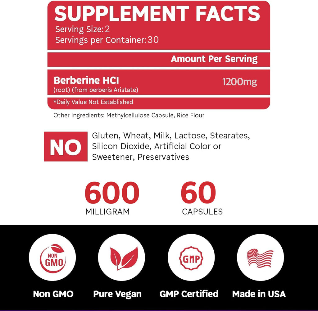 BoostCeuticals Pure Berberine 1200mg - 60 Vegan Capsules - image 6