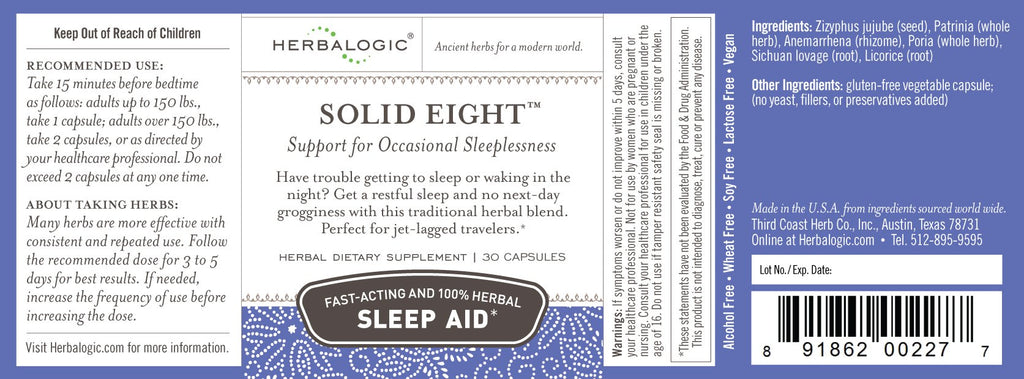 Herbalogic Solid Eight Sleep Support - 30 Capsules - image 2