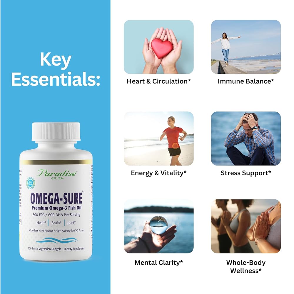 Paradise Herbs Omega-Sure Omega-3 Fish Oil - 120 Softgels - image 2
