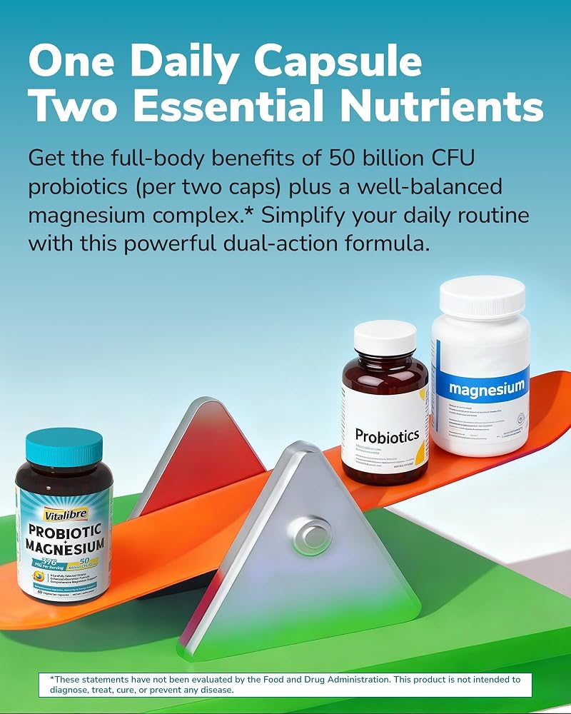 Vitalibre Probiotic with Magnesium 50 Billion CFU - 60 Capsules - image 3