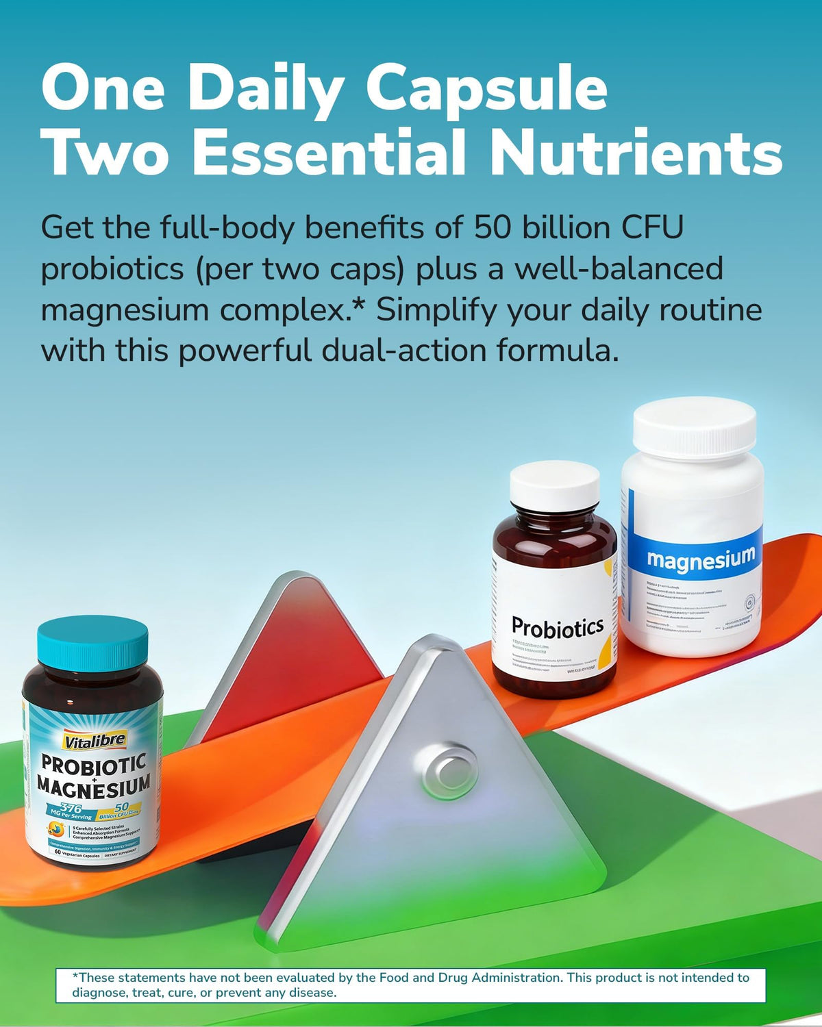 Vitalibre Probiotic with Magnesium 50 Billion CFU - 60 Capsules - image 3