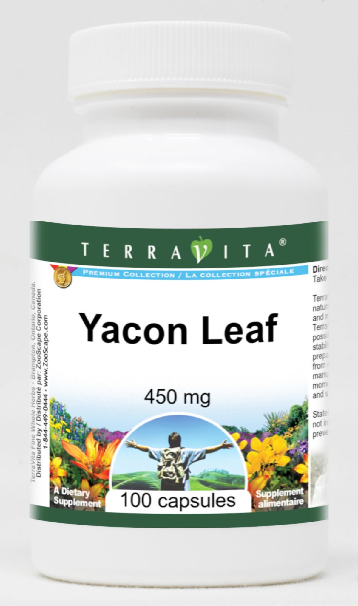 Terravita Yacon Leaf 450 mg - 300 Capsules (3 Pack)