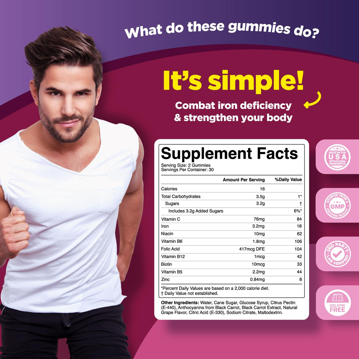 Phytoral Iron Gummies with B Complex Vitamins - 60 Count - image 8