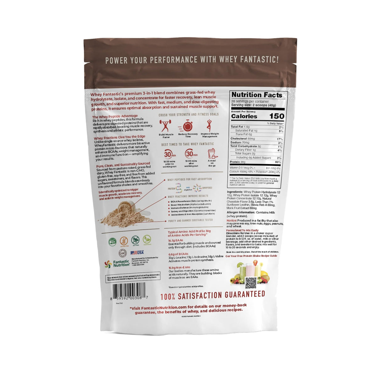 Fantastic Nutrition 3-in-1 Whey Protein Powder Blend
