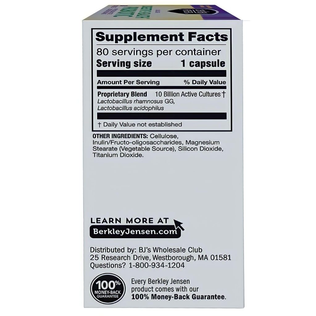 Berkley Jensen Daily Care Digestive Health Probiotics - 80 Capsules - image 8