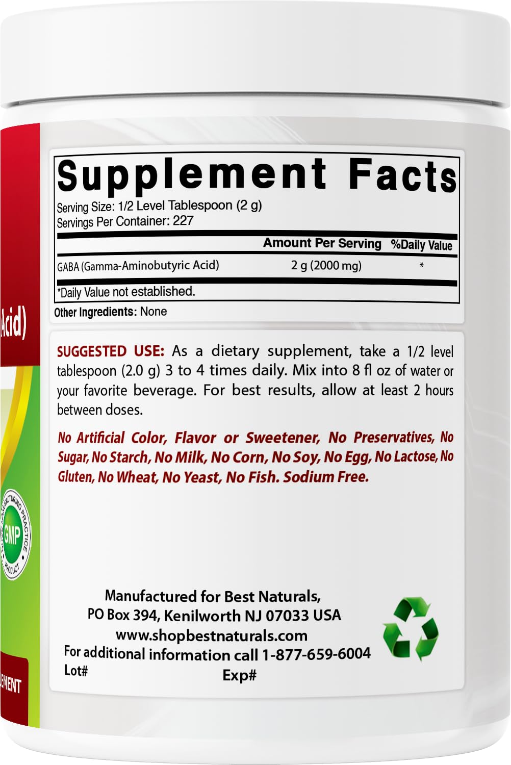 Best Naturals GABA Pure Powder - 1 Pound - image 6