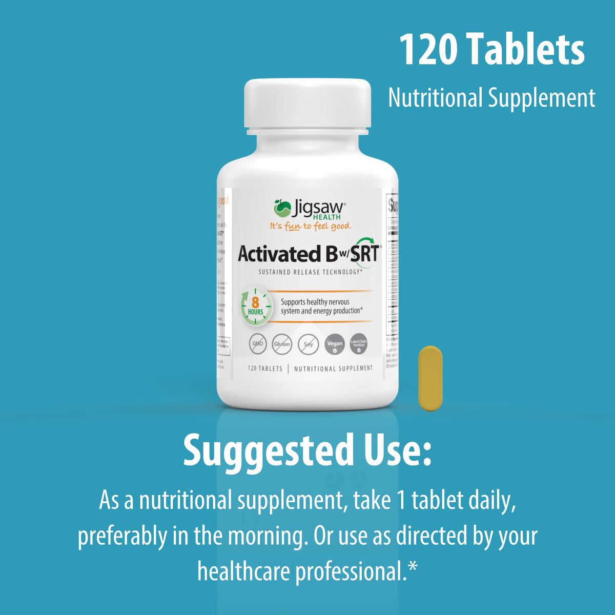Jigsaw Health Activated B Complex with SRT - 120 Tablets - image 7