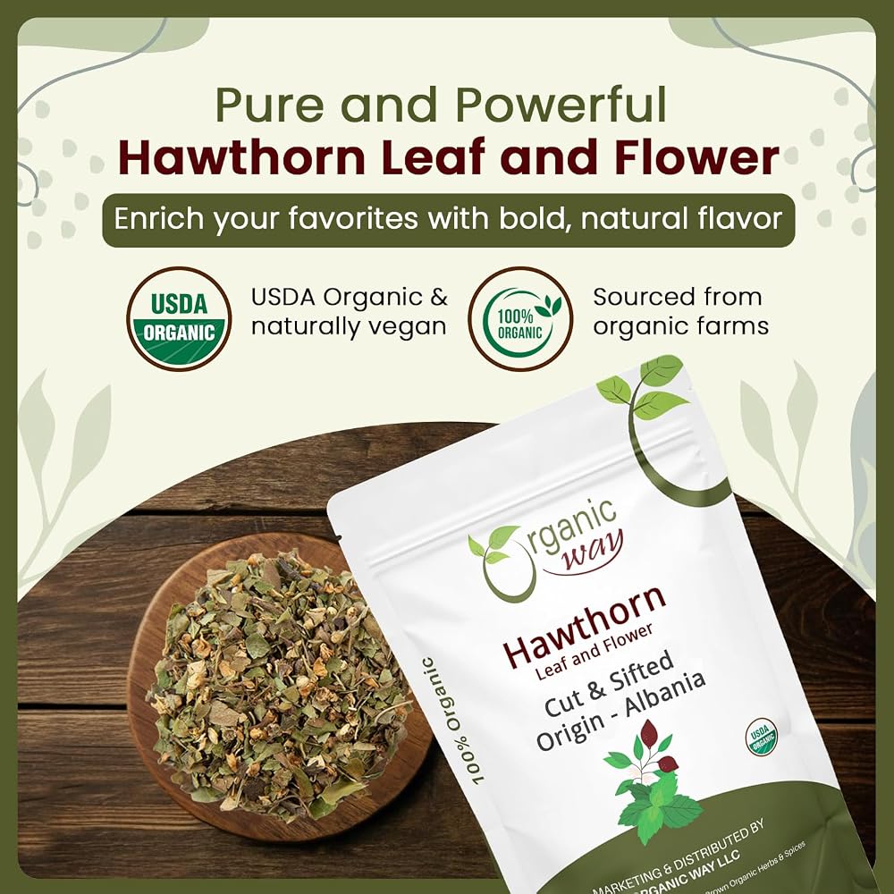 Organic Way Hawthorn Leaf and Flower Cut & Sifted (Crataegus