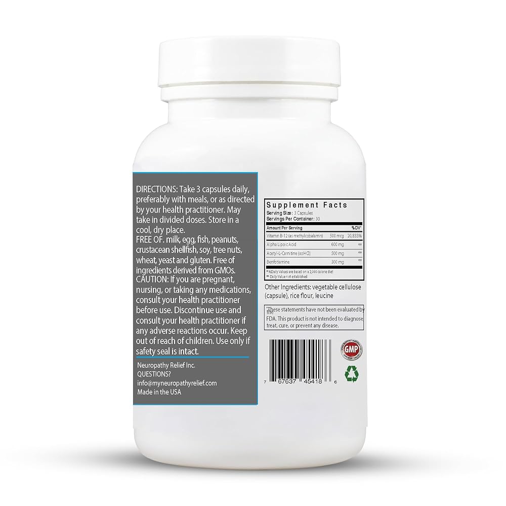 Neuropathy Relief Nerve Health Formula - 90 Capsules - image 2