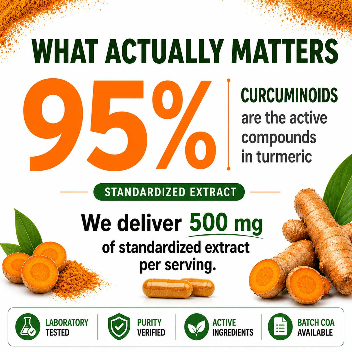 HCL Herbal Code Labs Turmeric Curcumin 95% Extract Collagen - 60 Capsules - image 6