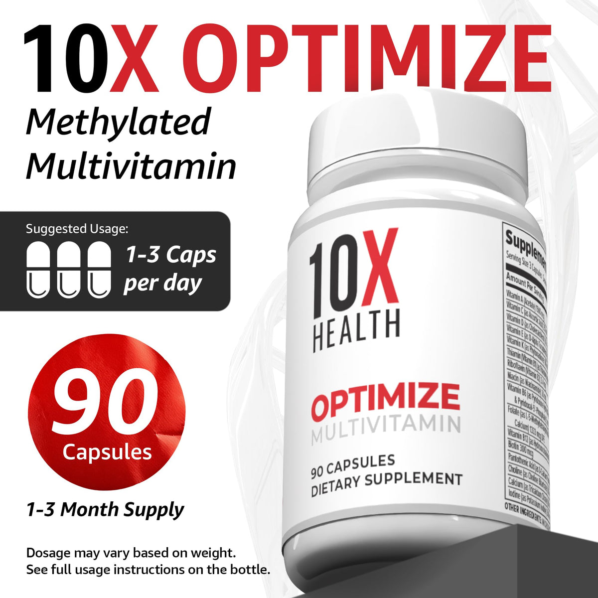 10X Health System Methylated Multivitamin - 90 Capsules - image 5
