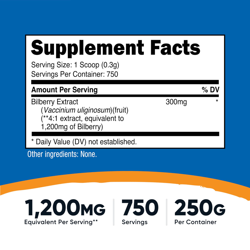 Nutricost Bilberry Powder 4:1 Extract - 250 Grams - image 2