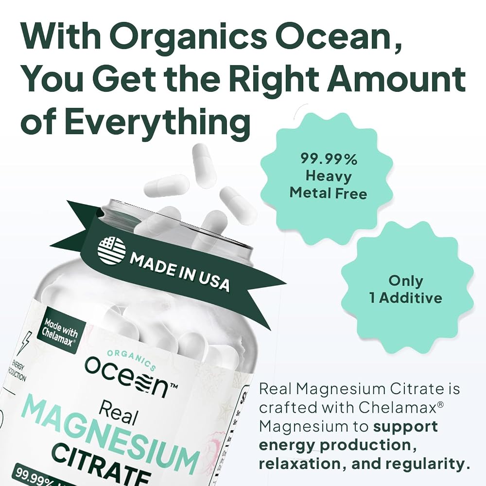 Organics Ocean Real Magnesium Citrate - High Absorption Magnesium