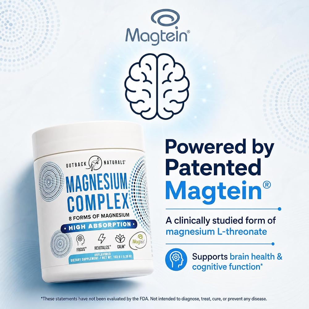 Outback Naturals Magnesium Complex Powder Brain Health - 30 Servings - image 3